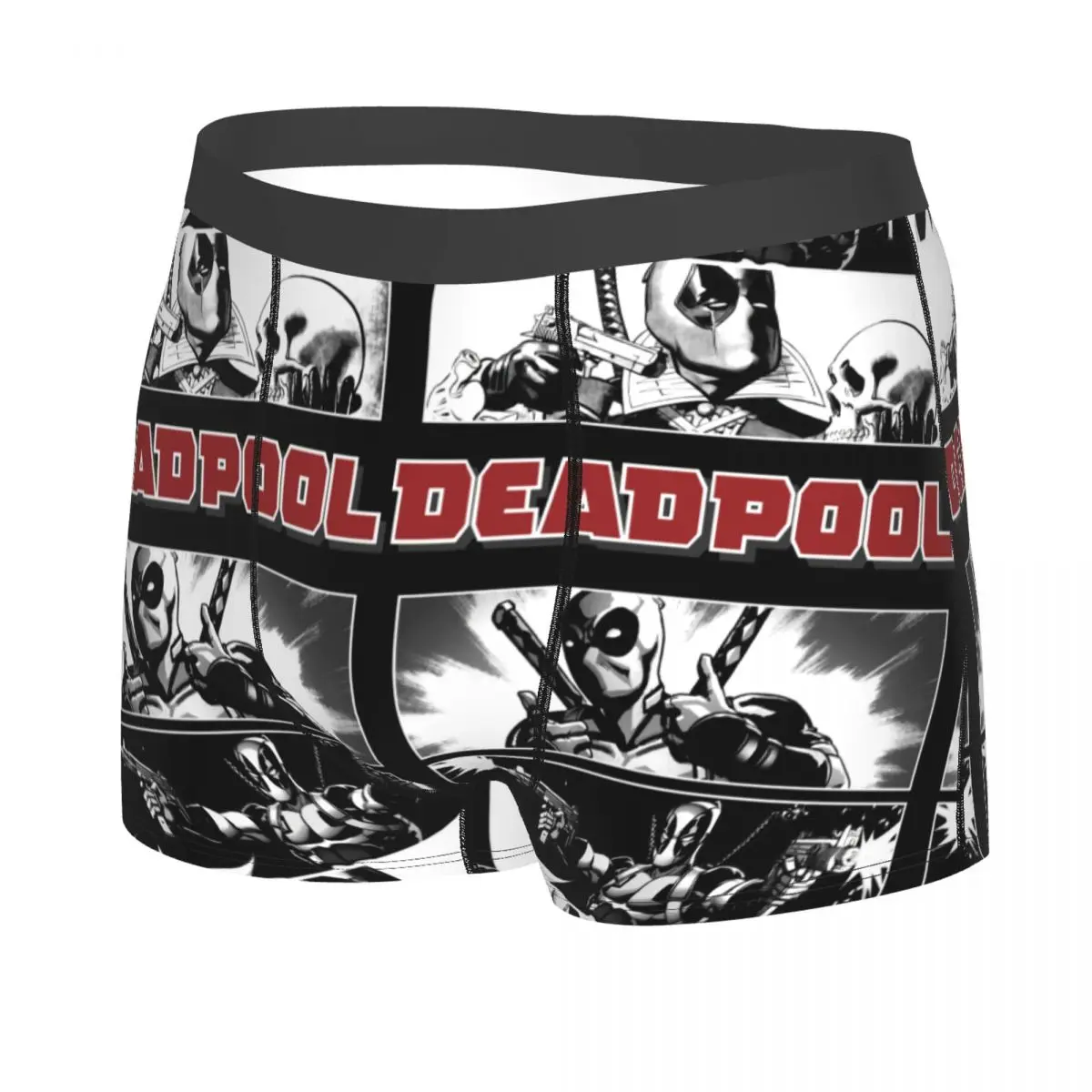 Custom Male Cool Deadpool Poet Boxes Underwear Boxer Briefs Soft Shorts Panties Underpants