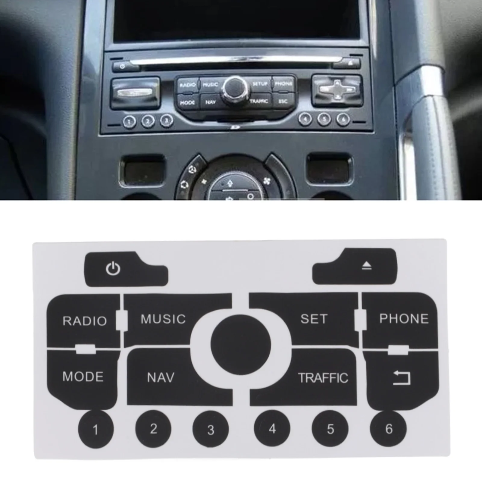 1PCS Button Repair Decal Sticker For 3008 For 308 For C5 For C3 Vinyl Interior Stickers For AC Radio Clima Switch Repair Decals