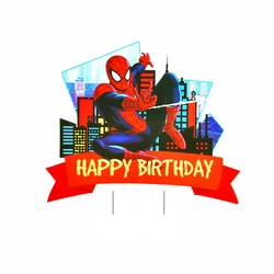 Bambini favori Spider Man tema eventi di buon compleanno scelte per feste forniture Cake Toppers Card Banner Flag Decorations 1 pz/lotto