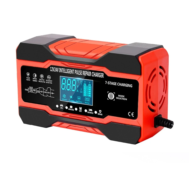 Imagem -06 - Carregador de Bateria de Carro Totalmente Automático 12v 10a 24v 5a Carregador de Reparo de Pulso de Carregamento Rápido Inteligente para Agm Gel Molhado Chumbo Ácido