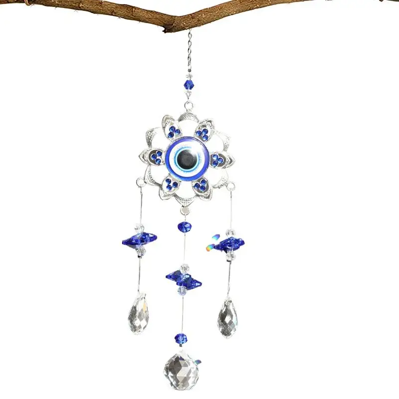 Solid Window Rainbow Sun Catchers Flower Shape Sun Catcher Evil Eye Rainbow Maker Crystal Pendant For Corridors Balconies