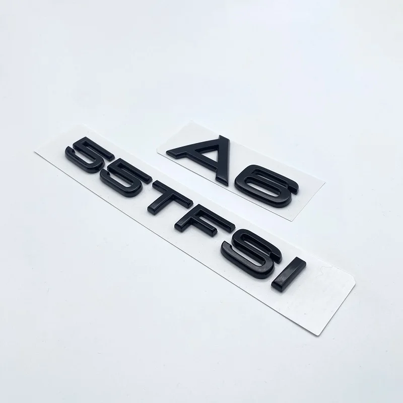 

Black Silver Letters 35TFSI 40TFSI 45TFSI 2.0T 2.4 2.8 4.2 Quattro Numbers Emblem for Audi A6 Car Front Trunk Side Logo Sticker