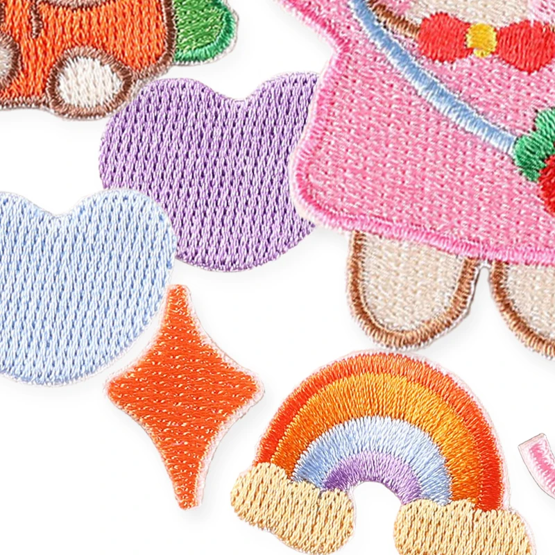 18 teile/los Diy Kaninchen Nette Selbstklebende Eisen Patches Für Kleidung Gestickte Auf Jacken Aufkleber Pack Tiere Nähen Stoffe Kinder – Detail 5