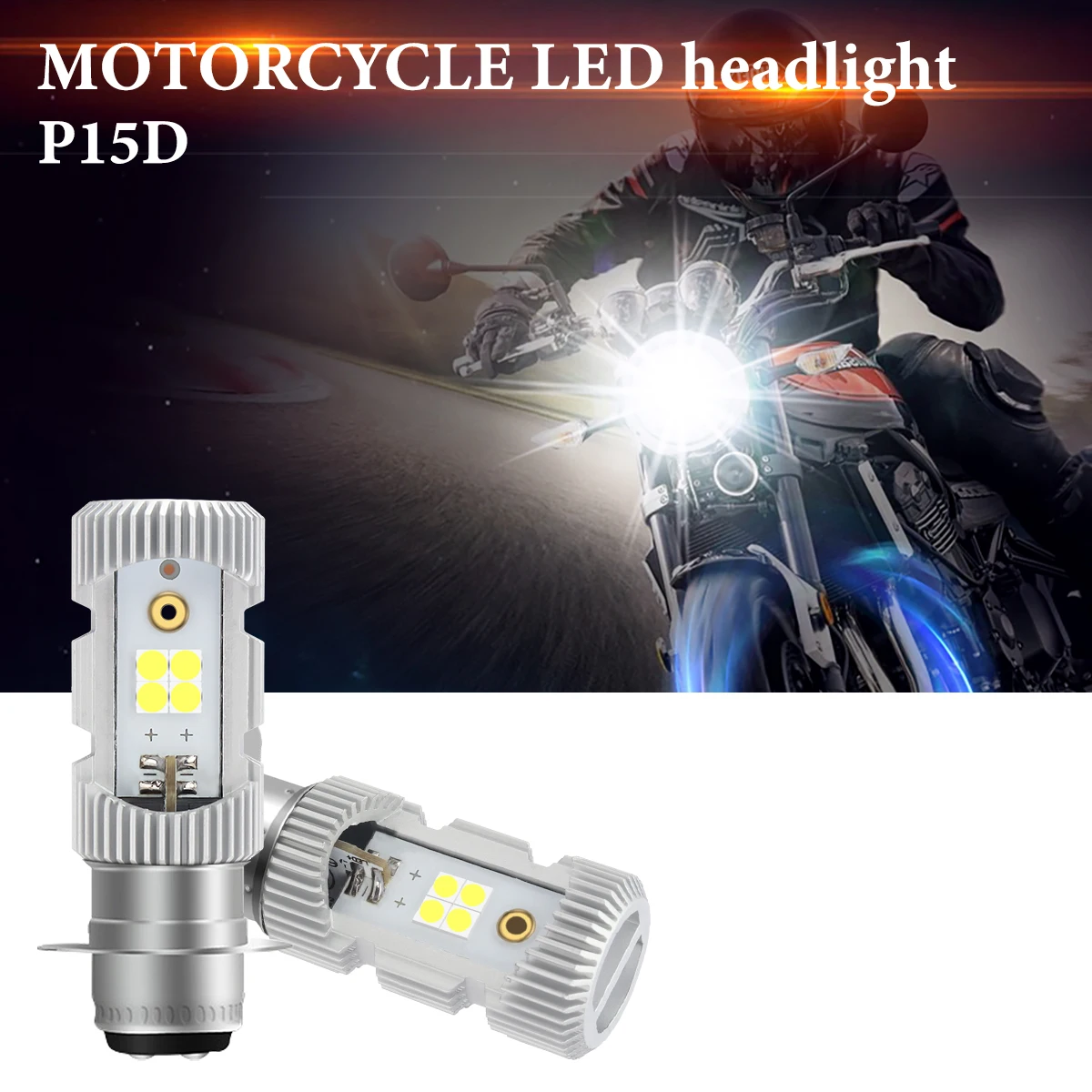 

1pcs P15D Motorcycle LED Bulbs 8led White Yellow Motorcycle Headlight Bulbs Super Bright Lamp Moto Scooter DRL Lights ﻿
