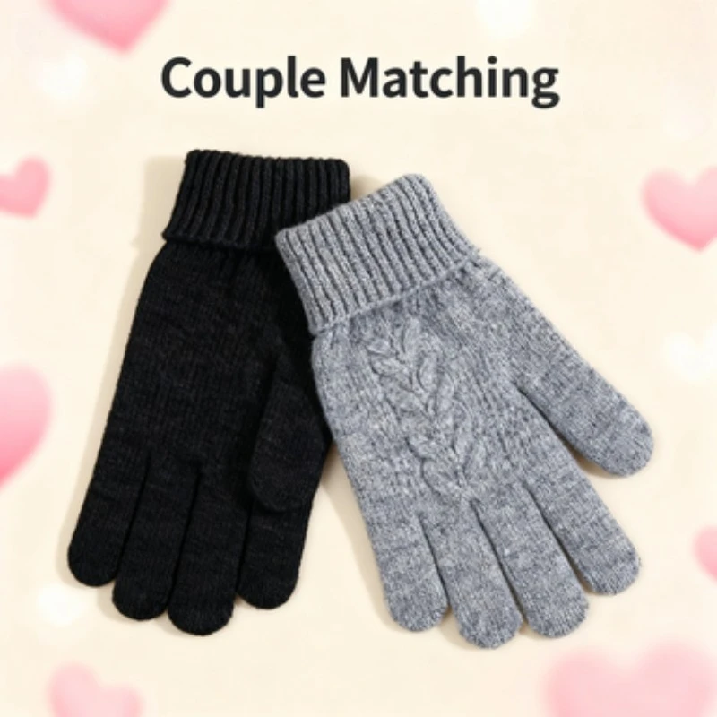 

Мужские и женские морозостойкие перчатки с сенсорным экраном, стильный жаккардовый дизайн для зимы