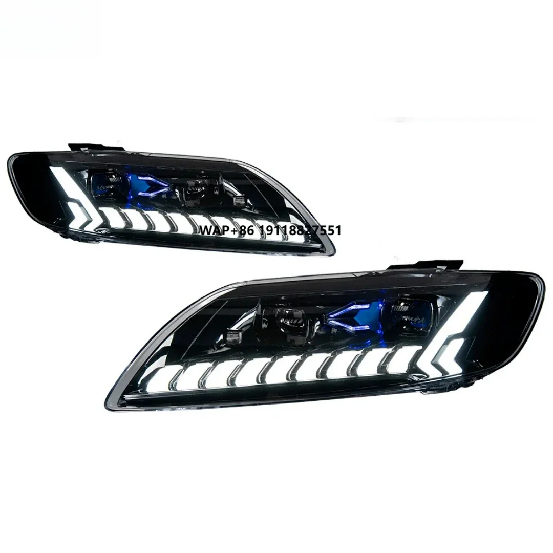 New 12V 70W LED Headlights i Q7 2006-2015 6000K Front Projector Lens Dynamic Signal Animation Automotive Accessories