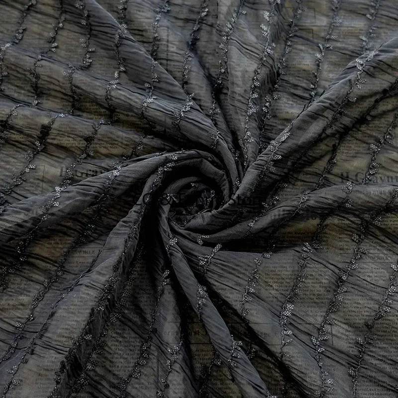 قماش شيفون جاكار مربع صغير طازج تول ناعم للربيع والصيف قميص نسائي فستان ملابس قماش صناعة يدوية قماش ذاتي الصنع