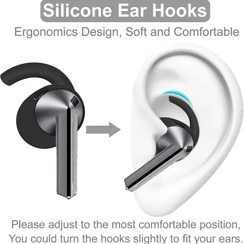 Ear Tips For Samsung Galaxy Buds 3 Bluetooth Earphones with Silicone Sleeves Earbuds Earhook Anti-Slip Headphone Earplug Ear Cap