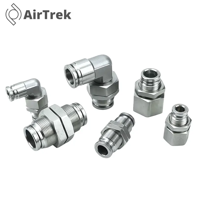 304 Stainless Steel Quick Connect Pneumatic Fitting PM PLM Push in Air Hose Fitting for 4 6 8 10 12 14 16mm OD Air Water Tube