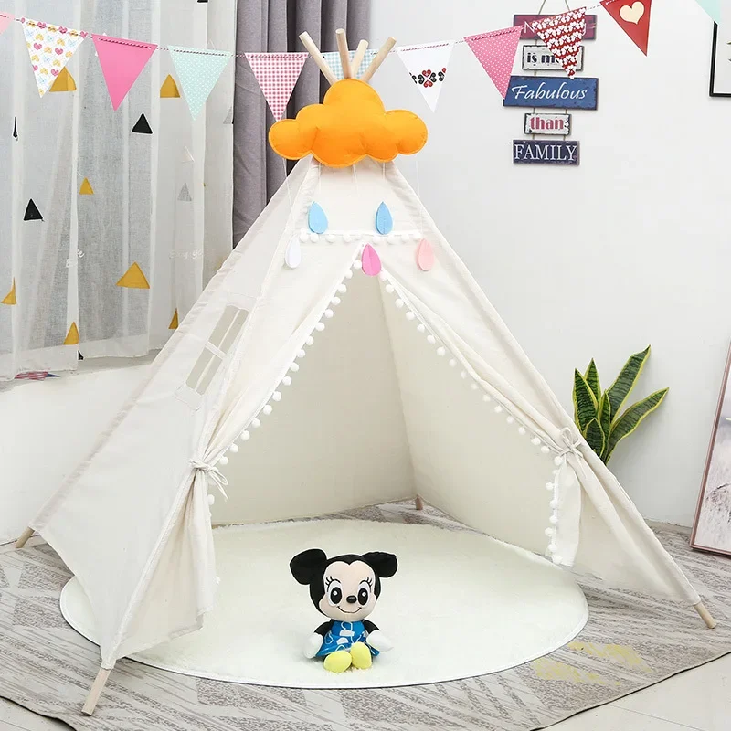 Indian Teepee Play Tent Indoor Castle Princess Room Photo Props Hand Drawn Tent Indoor Children's Tent Game House Children Tent
