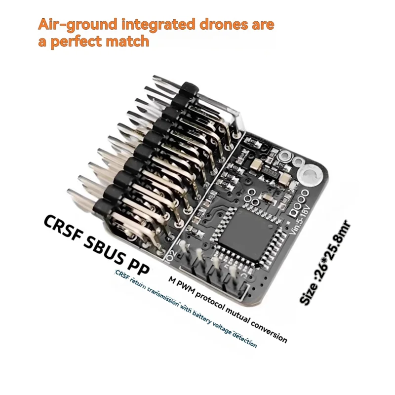 【Itens quentes】 Módulo de conversão com suporte para conversão de protocolo ELRS/CRSF/PWM/SBUS/PPM para módulo de conversão UAV FPV