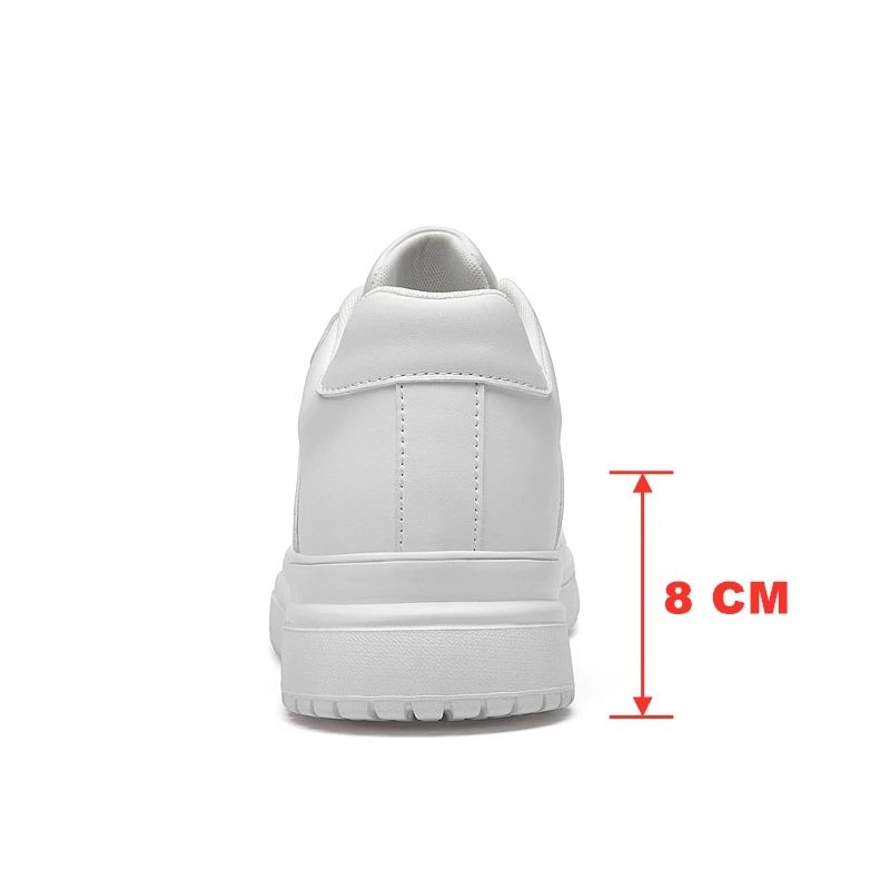 Lift Sneakers Man Elevator Shoes Height Increase Insole 8cm White Taller Shoes Men Leisure Fashion Comfortable Breathable Sports