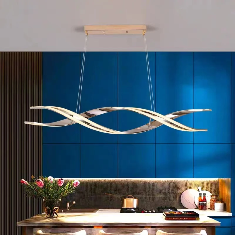 Candelabro LED de diseño moderno para mesa de comedor, lámpara colgante para cocina, accesorio de iluminación para decoración del hogar, atenuación remota