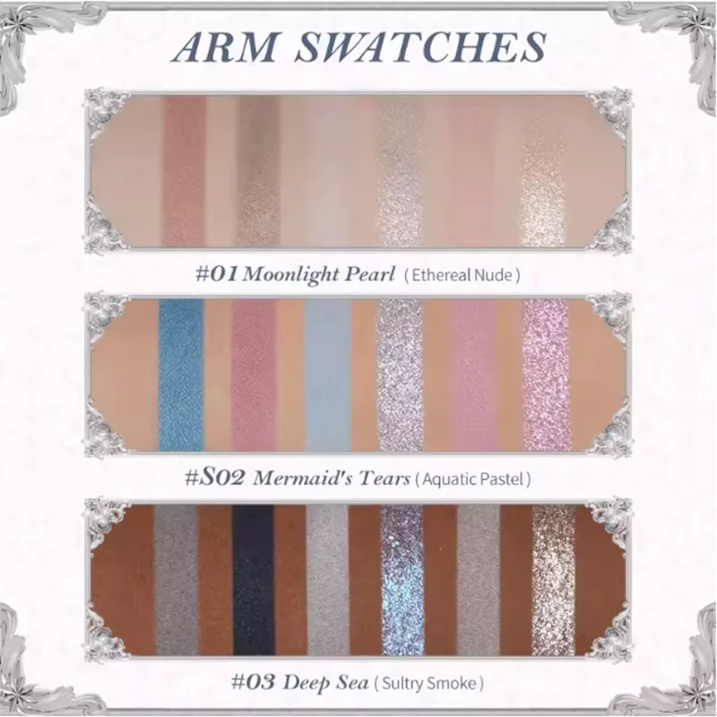 Flower Knows Shell's Jewel Collection 6-Color Eye Shadow Makeup Palette Pressed Glitter Eyeshadow Paletas Flowerknows