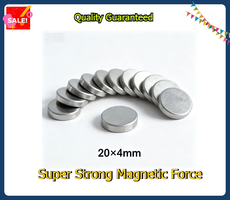 20x4mm NdFeB Magnet | N35 Anti-Rust Permanent Round Disc for Science & Packaging