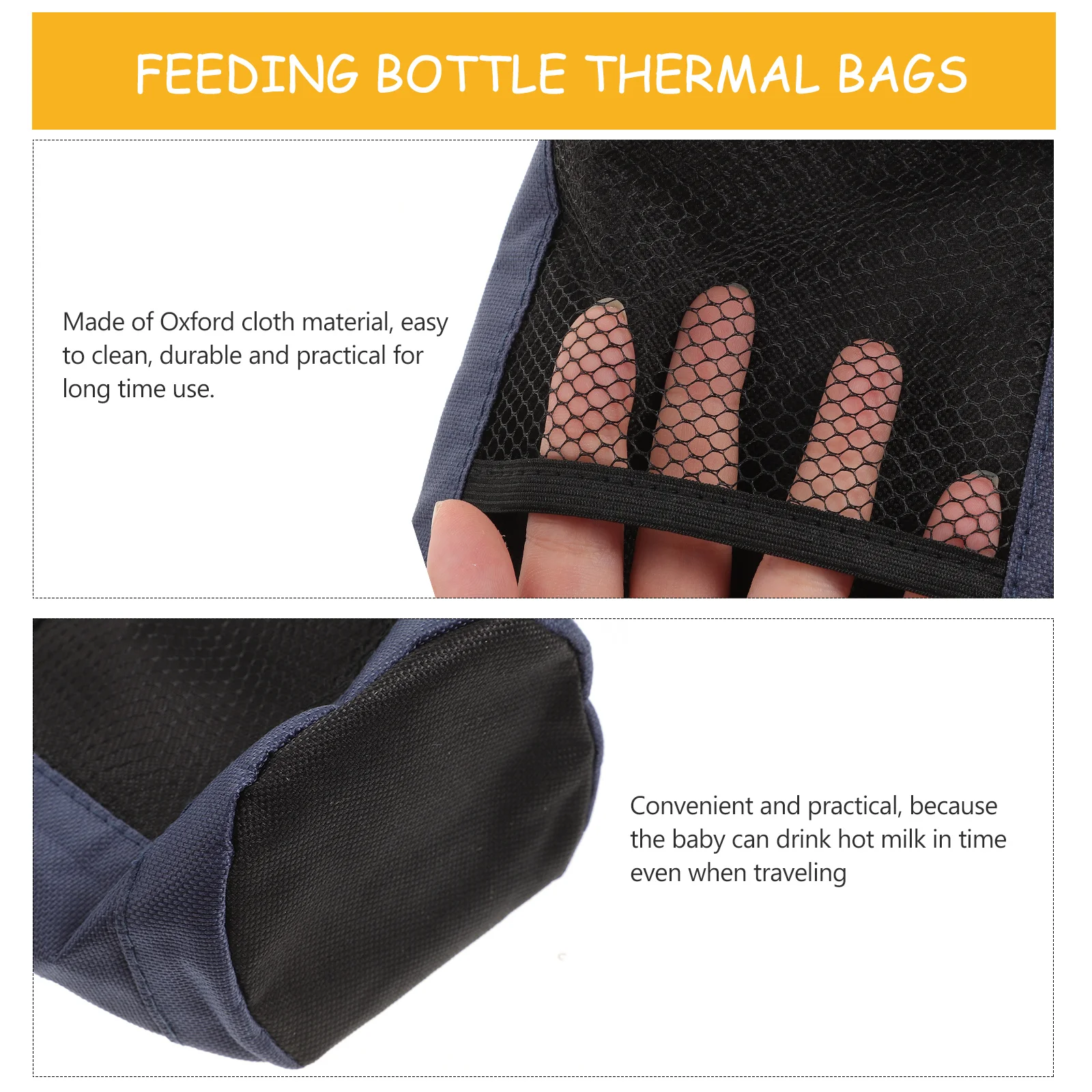 2 قطعة معزول حقيبة زجاجات حليب الأطفال أكسفورد القماش الحرارية زجاجة الرضاعة حامل المحمولة الطازجة حفظ حقيبة للسفر