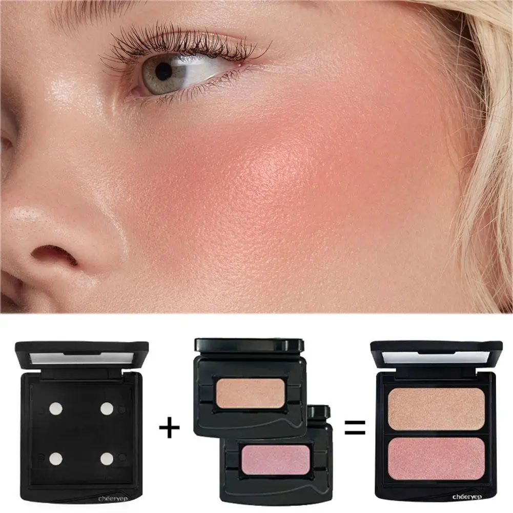 cheeryep Qianyan Spring Blooms in her Blush Palette Cold Brew Baked Blush , Highlighter, Natural Long-Lasting Cheek Makeup