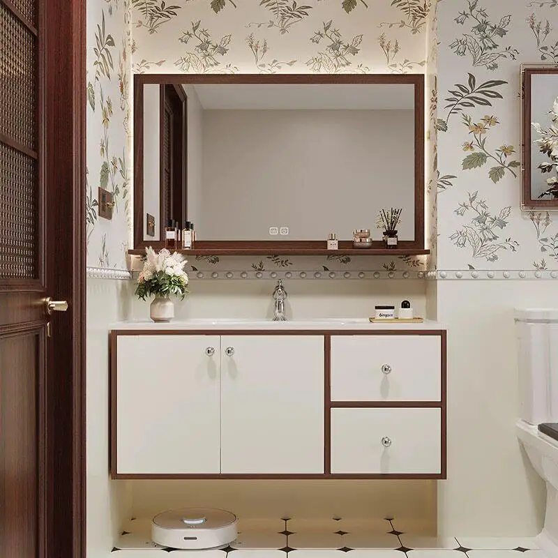 Wooden Storage Bathroom Cabinet Dressers Makeup Display Vanity Drawers Cupboard Decorations Skincare Gabinete Trendy Furniture