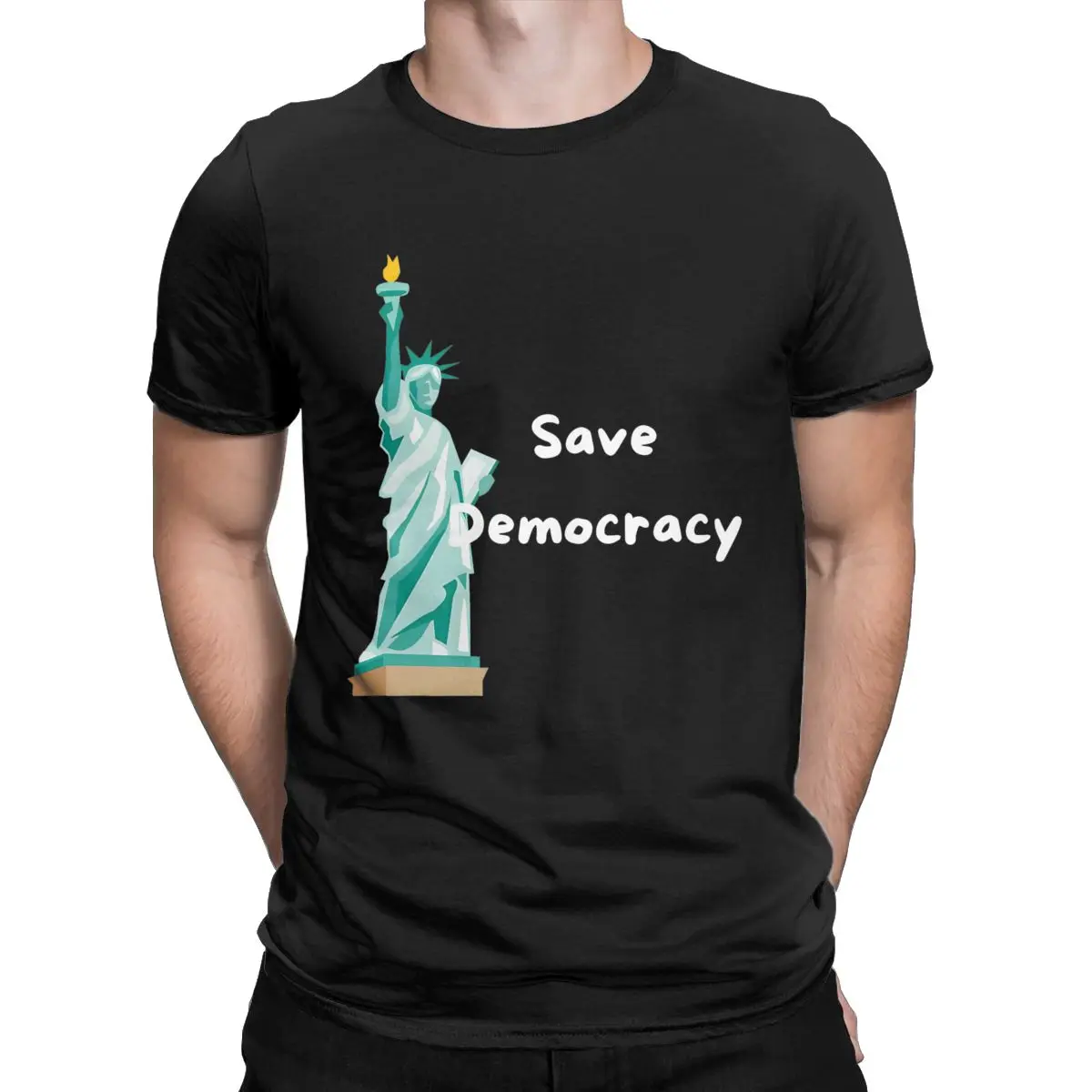 Save Democracy Men T Shirt Save Myanmar Vote Fashion Tees Short Sleeve Round Collar T-Shirts Pure Cotton 4XL 5XL Clothing