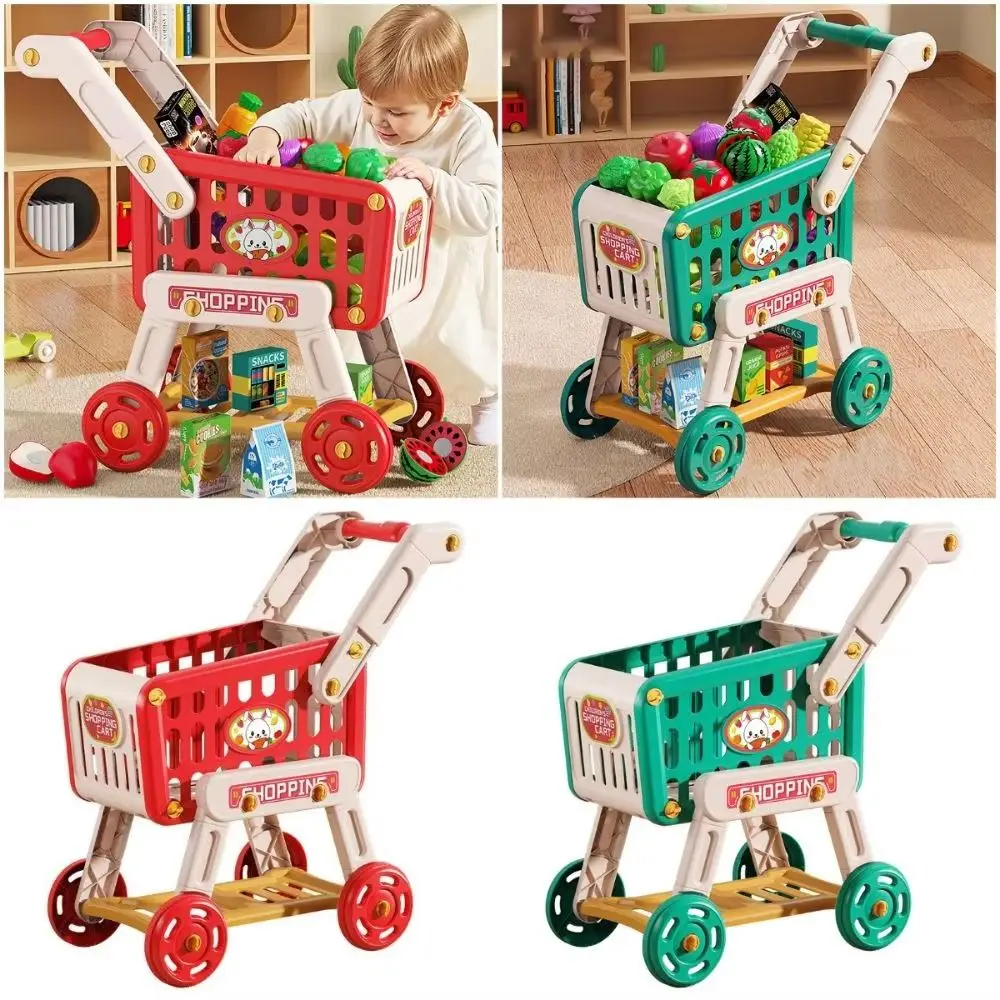 Multicolor Shopping Cart Toy Set 20PCS/Set Simulation Supermarket Trolley Toy Storage Container Large Size