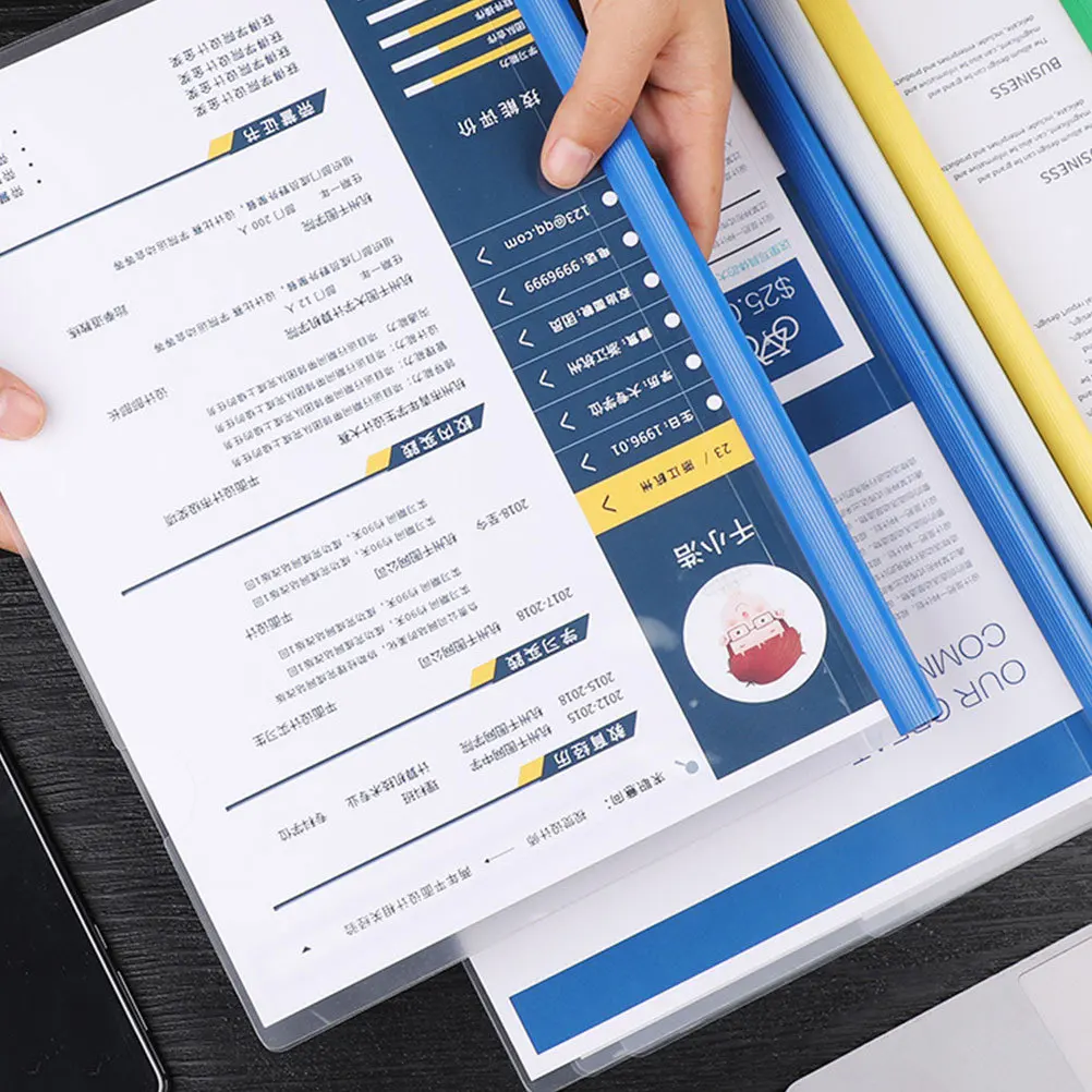 

25Pcs Transparent Plastic Sliding Bar File Folders A4 Report Covers Resume Document Holders Presentation Organizers for School