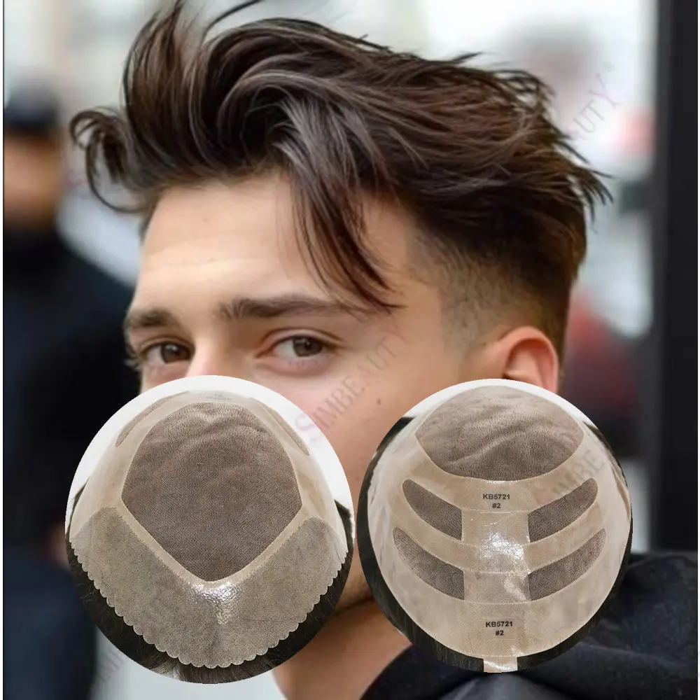 

Brown Blonde Grey Mono NPU Mens Toupee Hair Replacement System 100% Human Hair Hair Durable Bond Male Hair Prosthesis Hairpiece