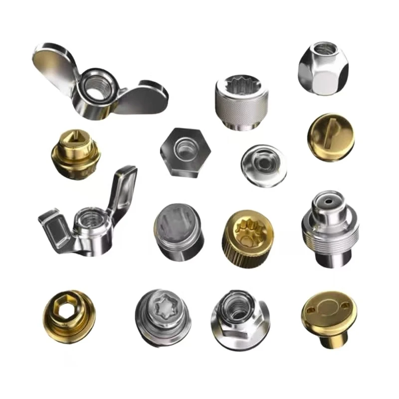 CNC machined stainless steel / brass material precision hardware special-shaped nut / fastener parts collection