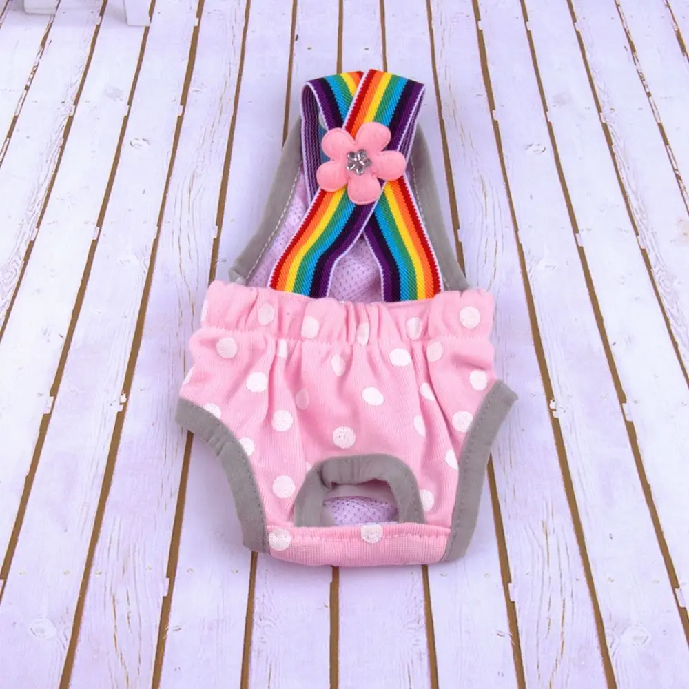 Cute Female Dog Pet Physical Pant Dots Print Underwear Diaper Dog Shorts Pet Panties Sanitary Physiological  Pants