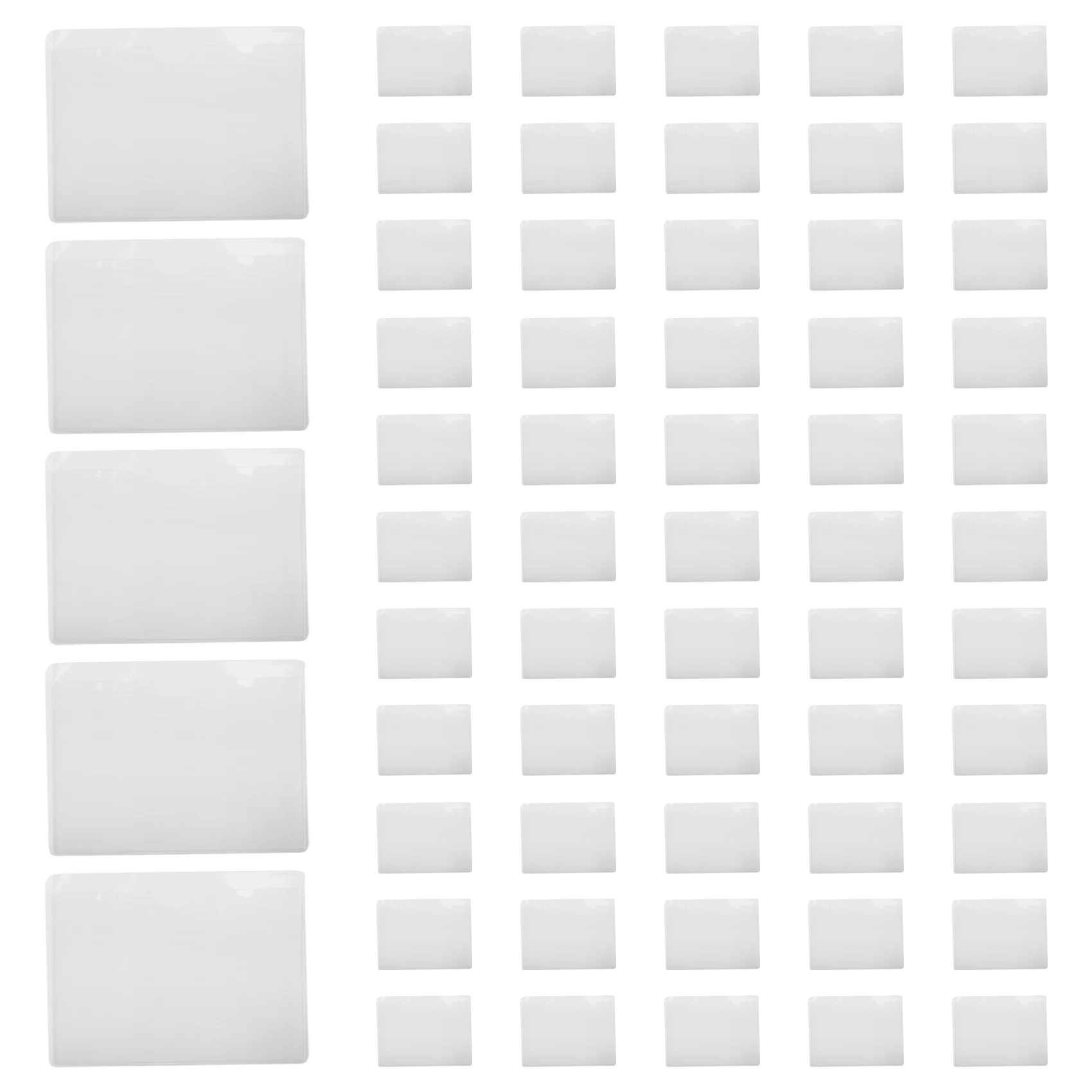 

N82R 60 Pack 3.5 x 4.7 Inches Self-Adhesive Label Holder Card Pockets Label Holder Clear Plastic Library Card Holder