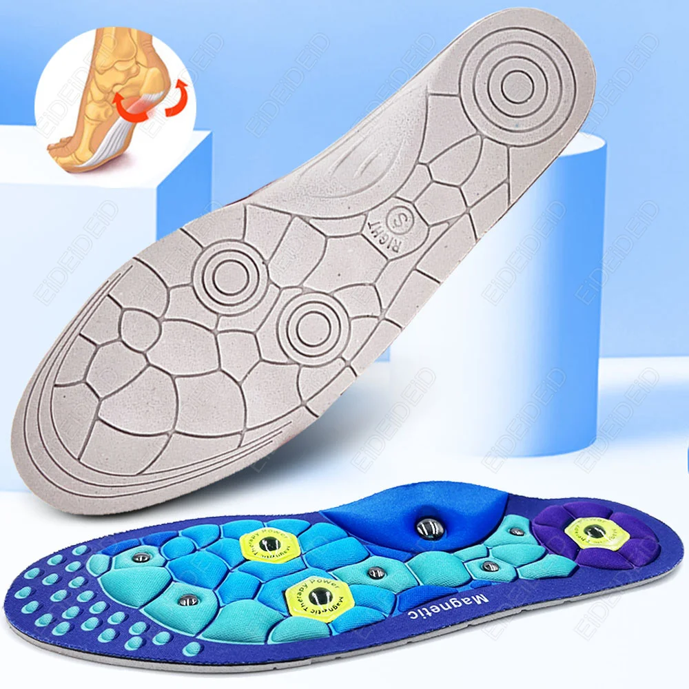 Neue magnetische Akupressur-Einlegesohlen zur Unterstützung des Fußgewölbes, zur Schmerzlinderung und zur Formgebung, orthopädische Einlegesohlen für Damen und Herren. – Detail 10