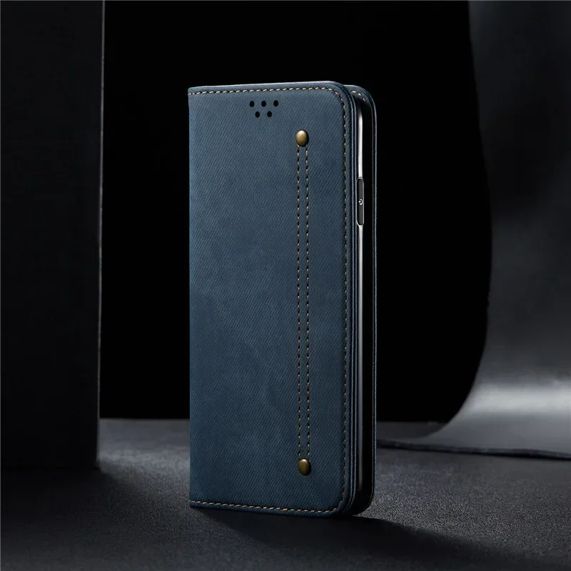 Luxury Denim Flip Pu Leather Wallet Phone Cases For Huawei P60 P50 P40 P30 Pro Lite Case Cover Bag