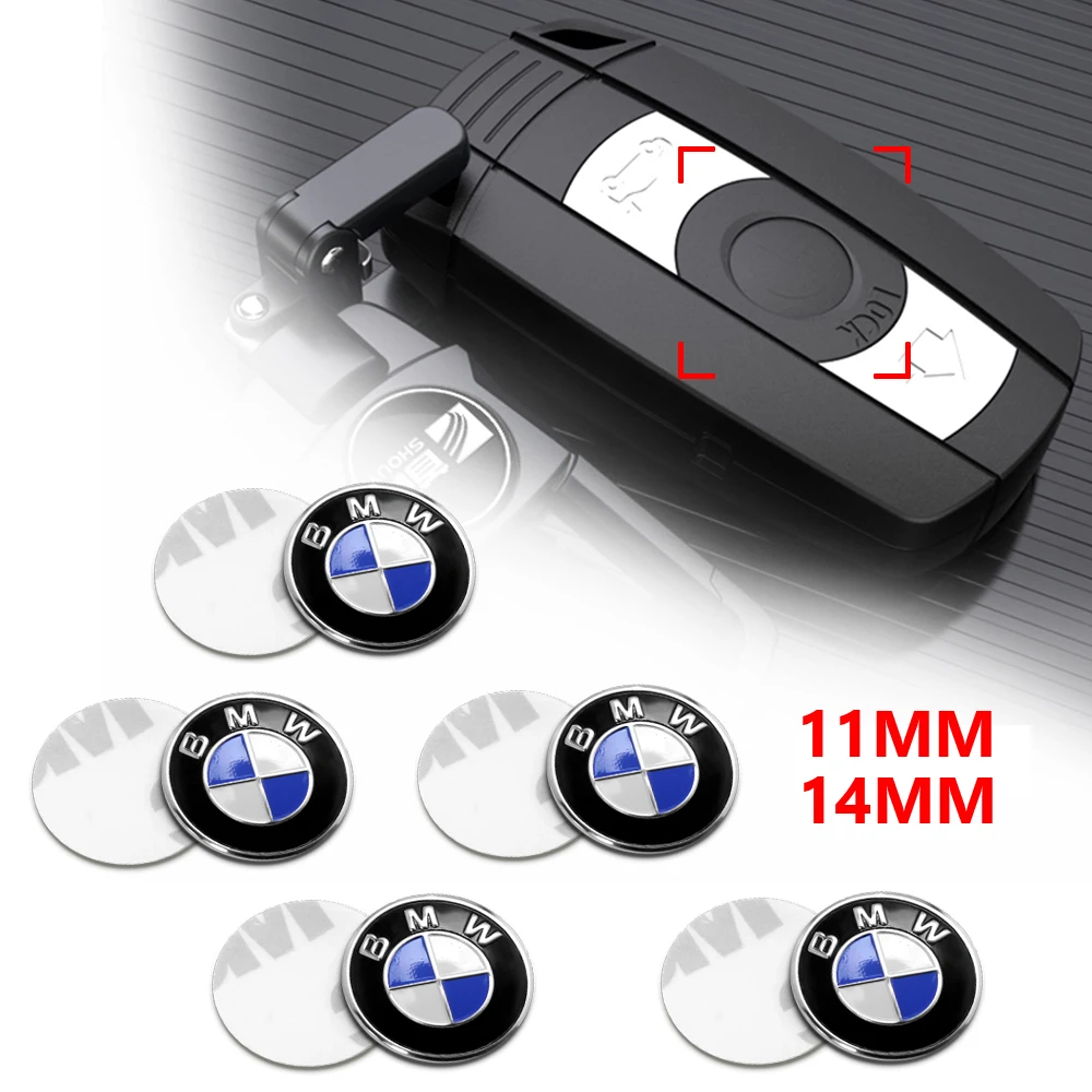 11/14MM 3D Aluminum Car Key Shell Stickers For BMW G20 X3 F25 E30 F31 E83 F20 E61 Serie 1 E53 F36 F32 X1 X2 X3 M3 M5 M6