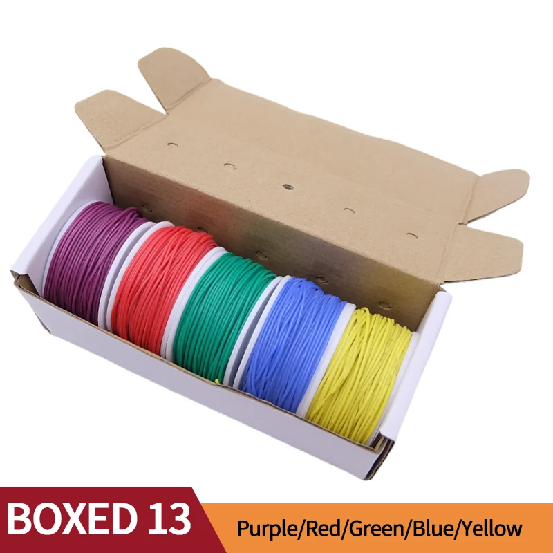 Super Soft Copper Wire Box (5 Colors Mix Kit) Heat Resistant Flexible Silicone 30/28/26/24/22/20AWG Electric Tinned Copper Cable image 3