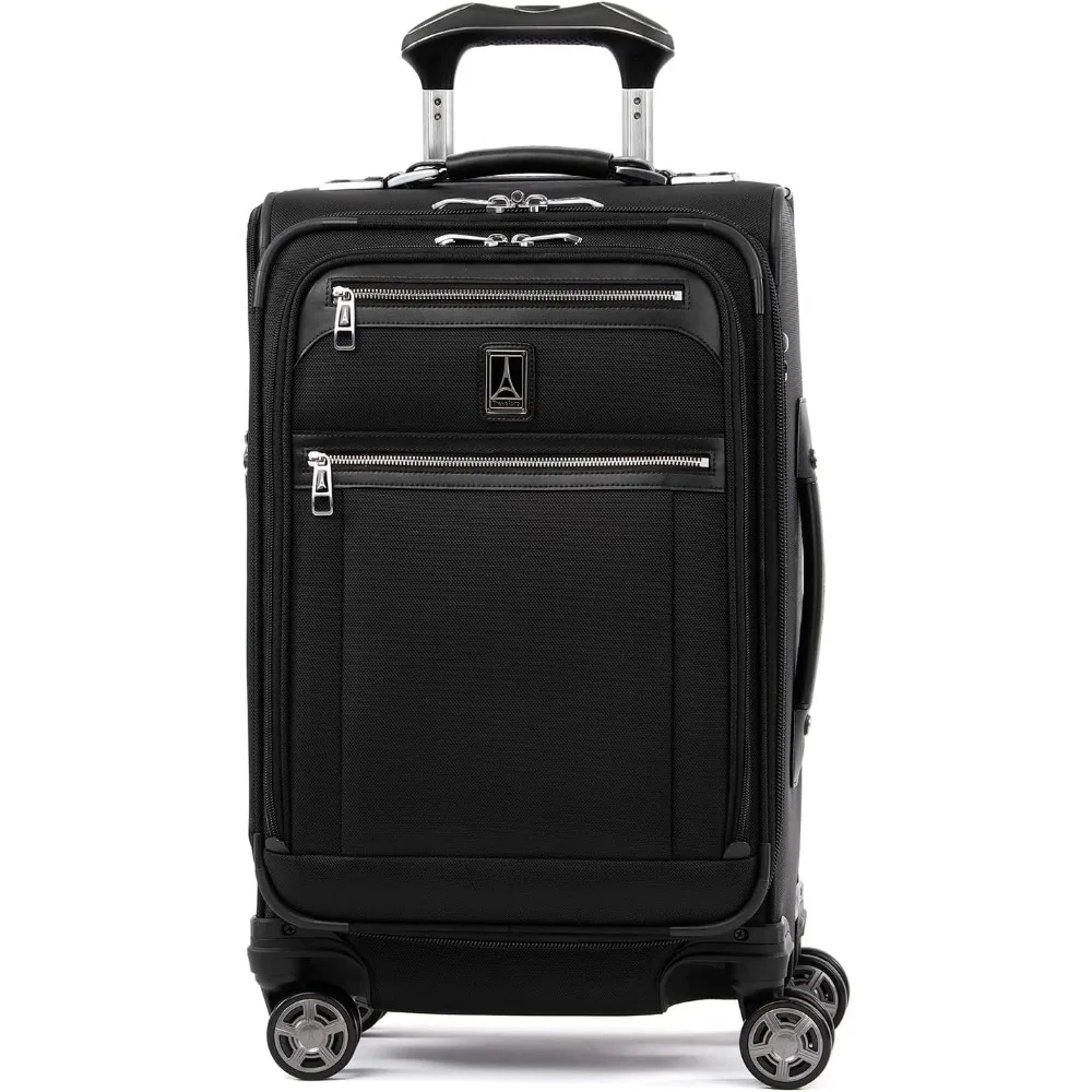 8 Wheel Spinner Suitcase, USB Port, Suiter, Men and Women, Shadow Black, Carry On 21-Inch