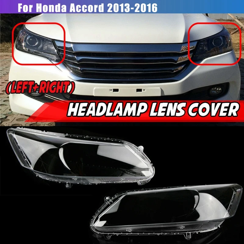 Side For 2013 2014 2015 Honda Accord Car Headlight Lens Cover Head Light Lamp Lampshade Front Auto Light Shell