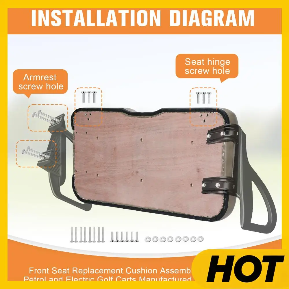 

Комплект передней подушки сиденья для гольф-кара EZGO RXV 2008 года и новее, включая крепежные элементы