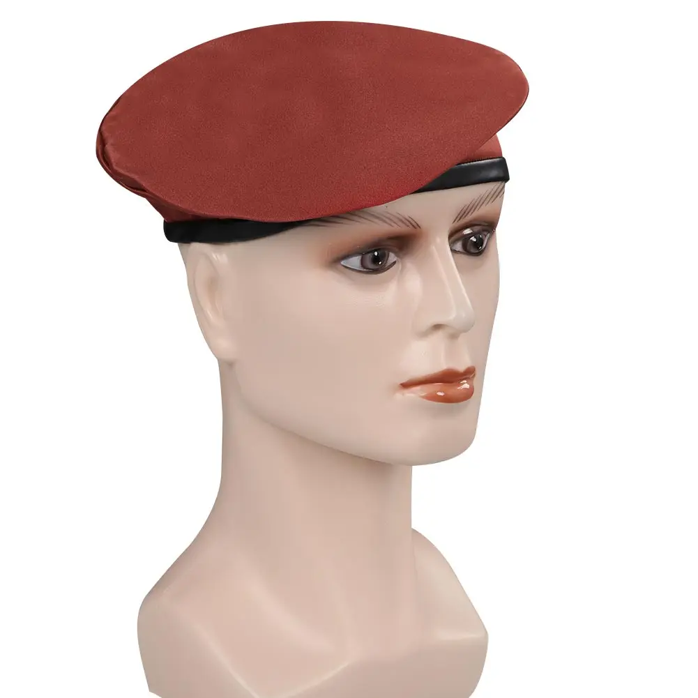 Jack klauser-boina roja de juego Resident 4, accesorios de disfraz de Cosplay para hombres, accesorios de fantasía de Roleplay, disfraz de fiesta de Carnaval de Halloween