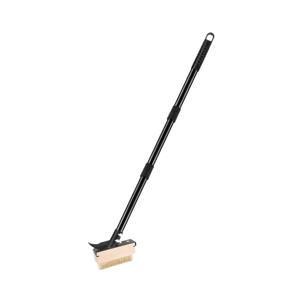 For outdoor Gap Scrub Brush with Standing Design Spray Painted Steel Handle and 3 Replaceable Brass Wire Brush Heads