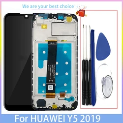 Para huawei y5 2019 original display lcd com moldura da tela de toque AMN-LX9 lx1 lx2 lx3 painel digitador peças reposição honra 8s