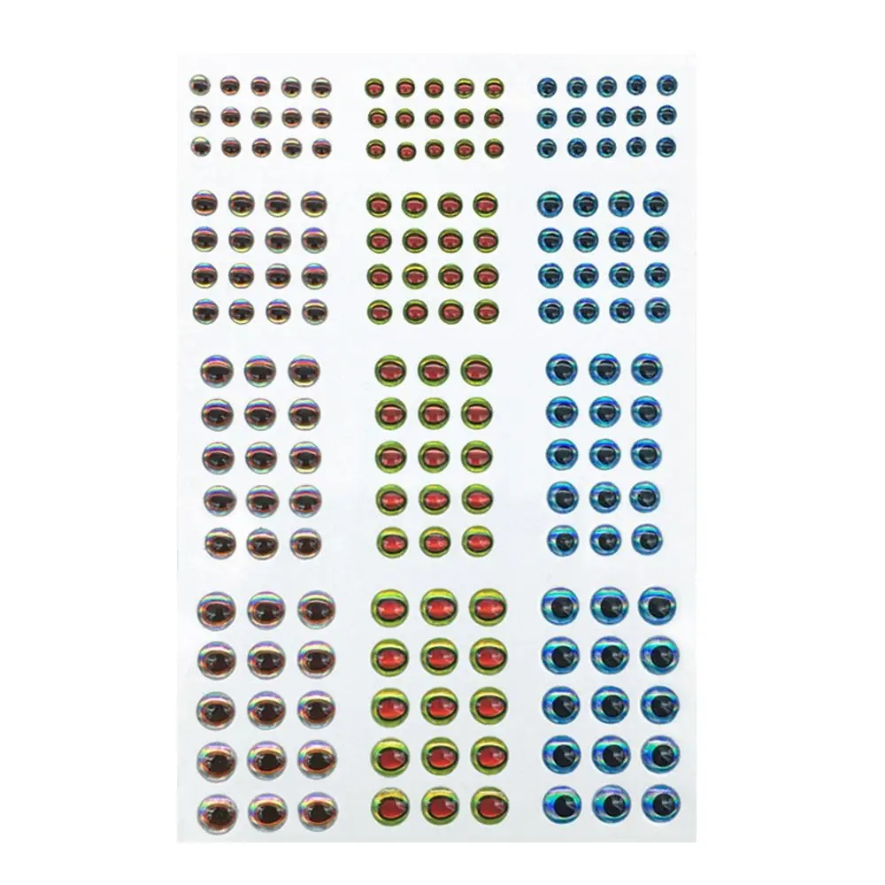 DIY 183pcs 3D Fishing Lure EyeFly Tying Material Holographic Artificial Fish Eye Fishing Accessories Sticker