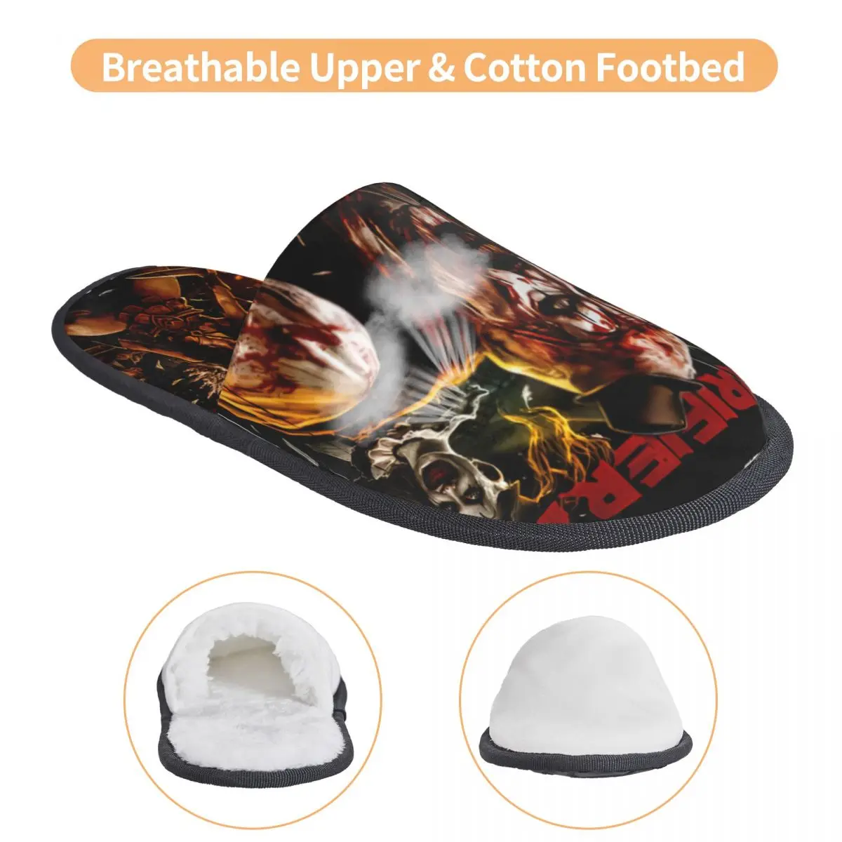 شباشب منزلية لفيلم رعب آرت سلاشر للهالوين للنساء من إسفنج الذاكرة الناعمة سهلة الارتداء على أحذية شبشب الفندق