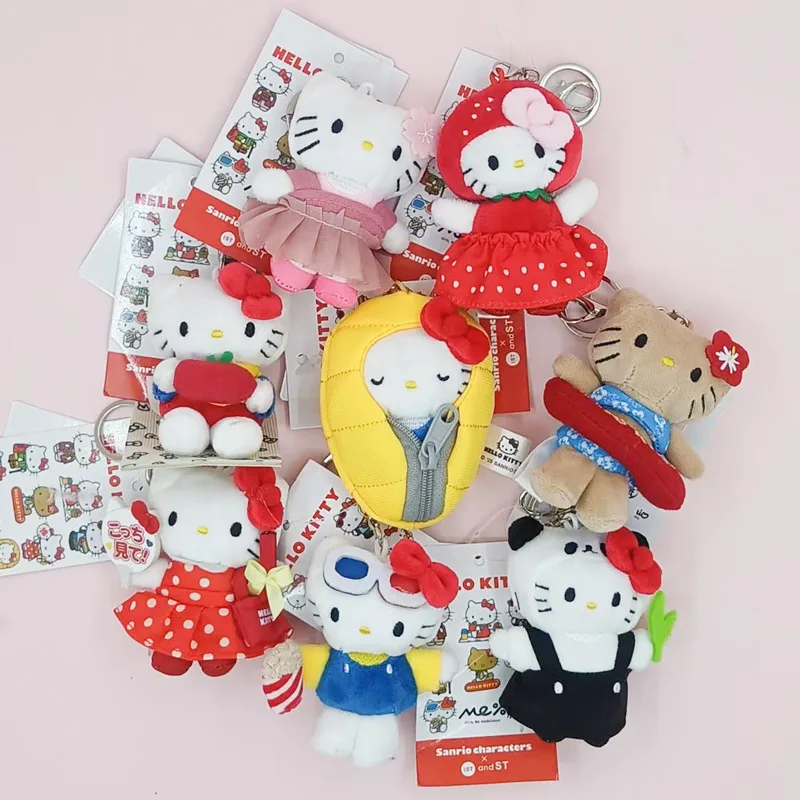 

Sanrio Cute Cartoon KT Cross dressing Series Plush Toy Pendant Bag Accessories Birthday Gift Keychain