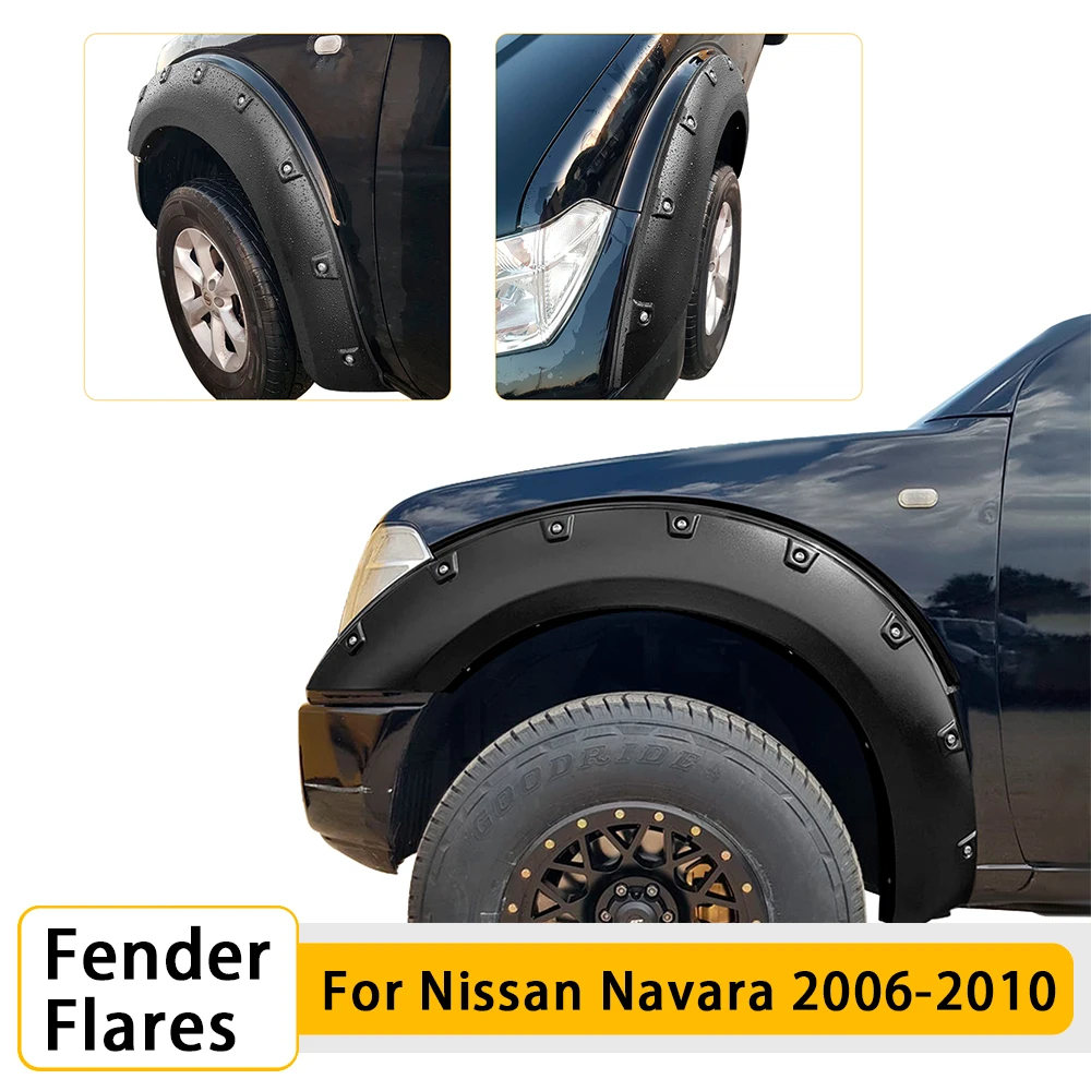 7\'\' Large Coverage Fender Flares Wheel Arch for Nissan Navara D40 2006-2010 Double Cabin Only for Thai Version with 59.5inch Bed