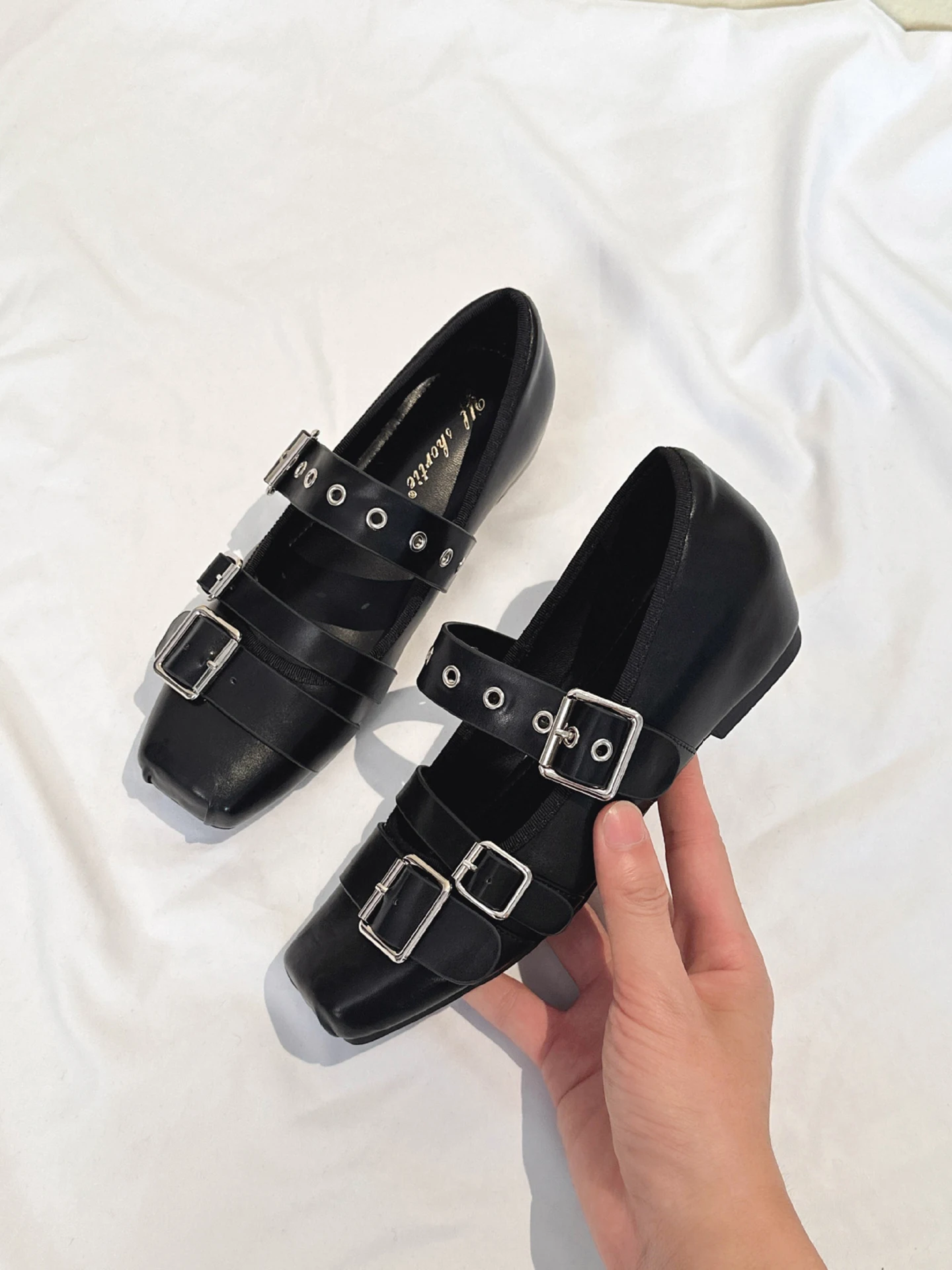 women's-ballet-flat-shoes-leather-mary-janes-high-heel-increase-belt-buckle-slip-on-fashionable-casual-comfortable-spring-sum