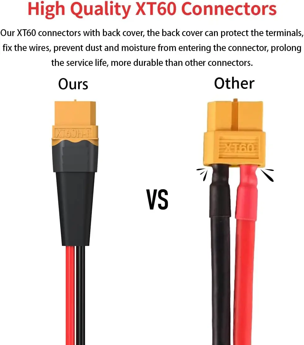 ELFCULB 10AWG XT60 Solar Cable 2 10 25 35 50 75 100FT XT60 Extension Cable Solar Panel Connector to XT60 Connector