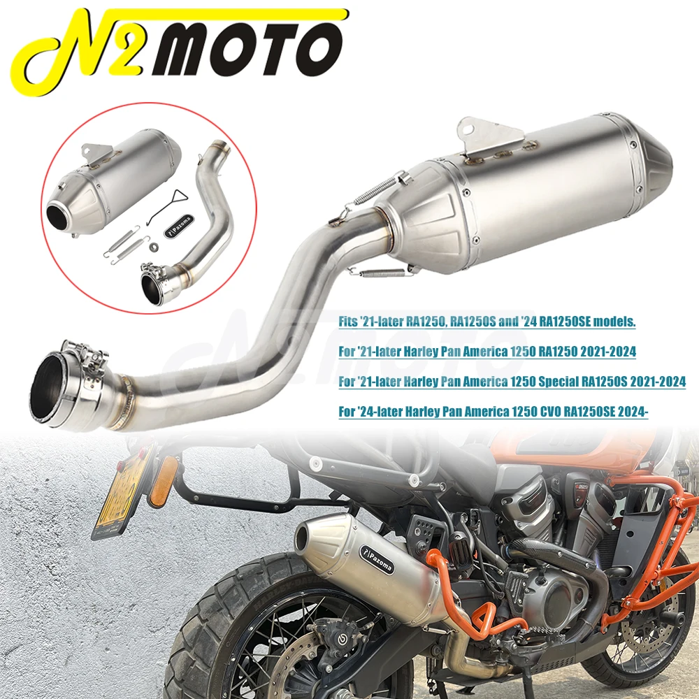 Motorcycle Muffler Pipe Full Exhaust System Slip-On Muffler Exhaust Pipe For Harley Pan America RA 1250 CVO RA1250S RA1250SE 21+