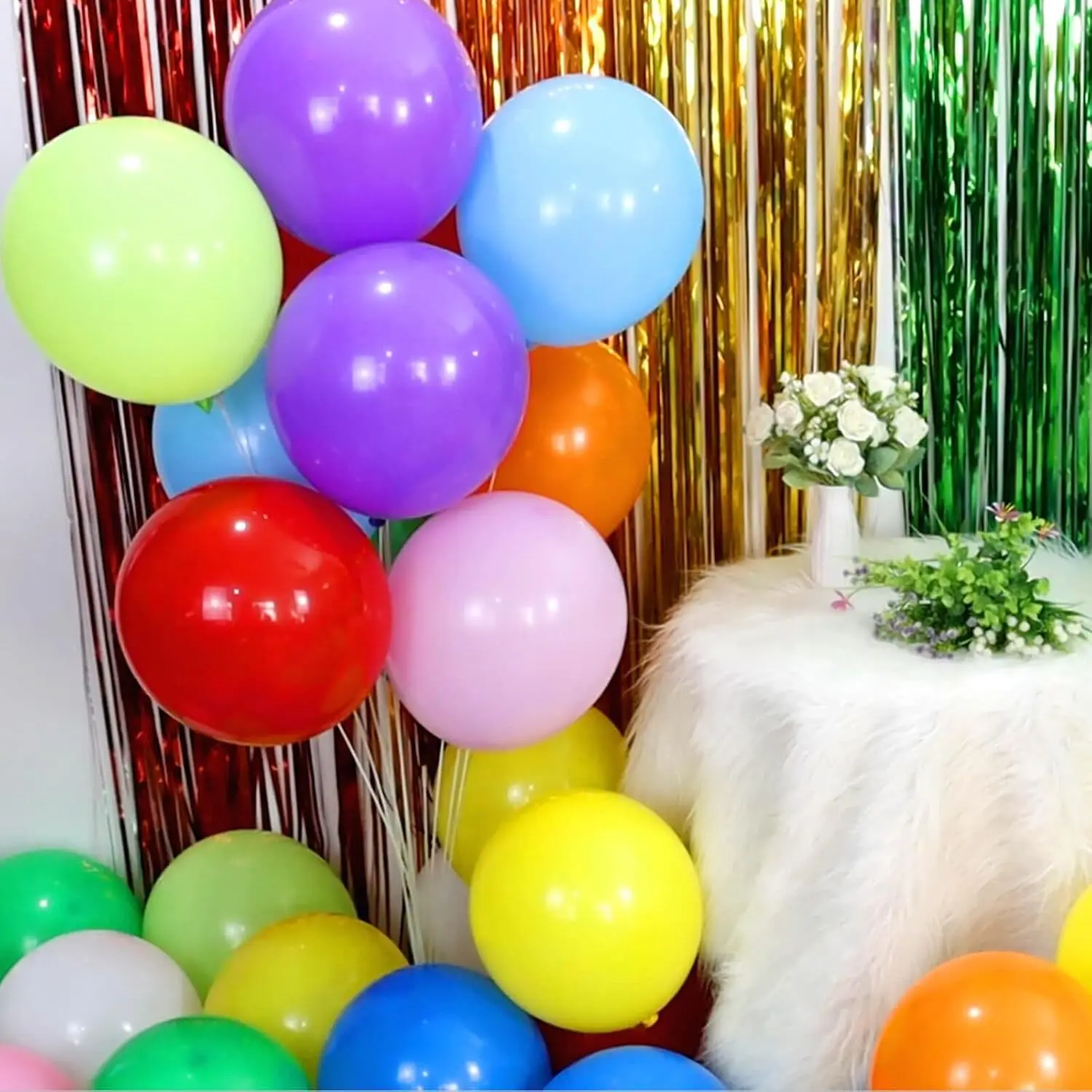 5/10/12 inch 10/30/50pcs matte multi-color and metal multi-color latex balloon set, suitable for weddings, birthdays, theme part