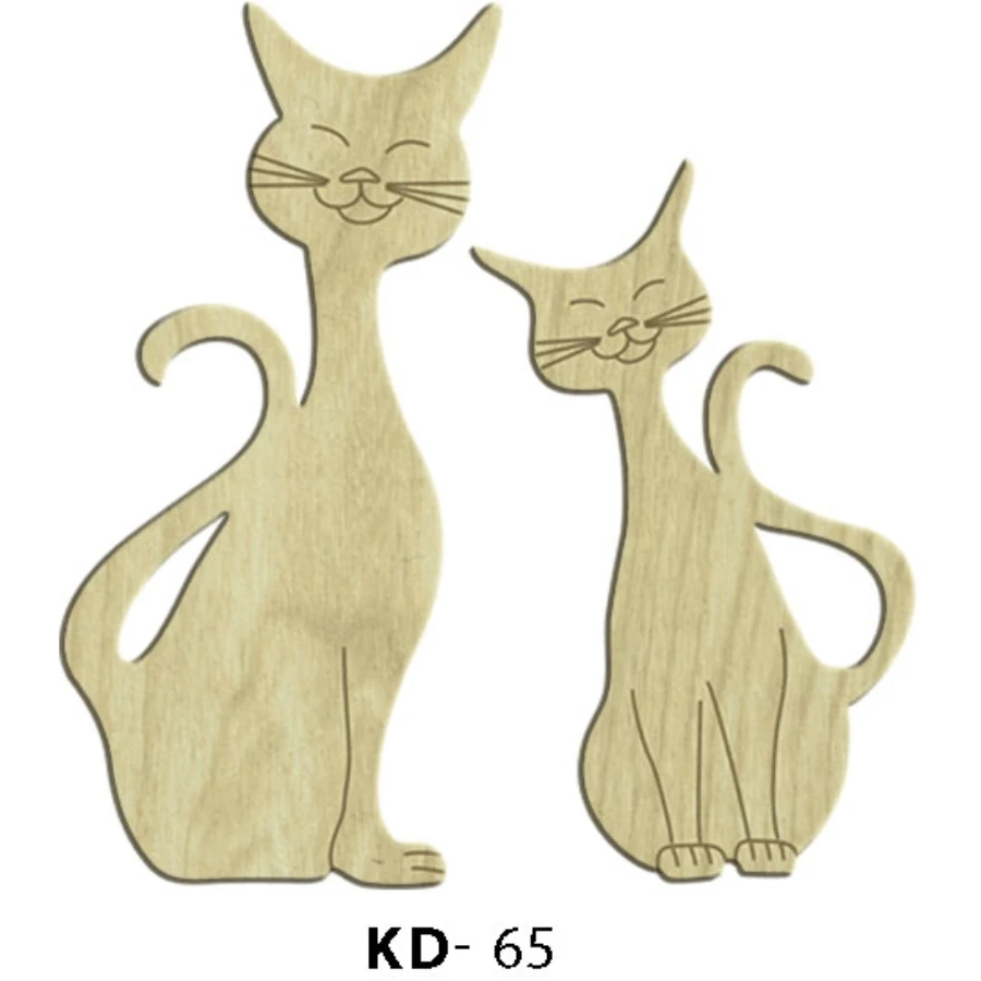 KD65 Cats 2li Set Wooden Package Ornament, Hobby is Painting Ornament