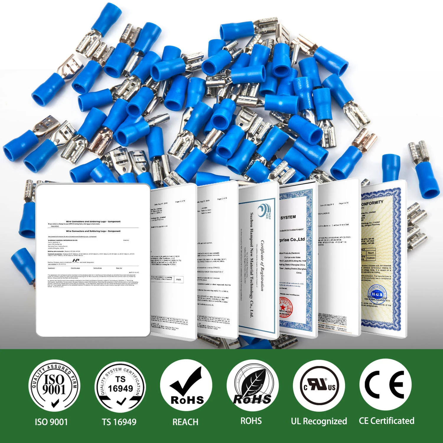80/100PC weibliche Spaten isolierte elektrische Kabel Stecker 4,8mm 6,3mm lötfreie Crimp Verdrahtung Terminal rot blau gelb 22-10Awg – Detail 5