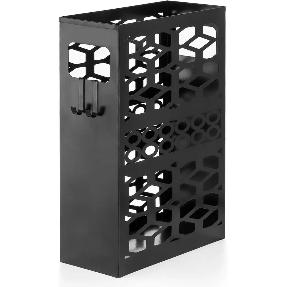 

Подставка для зонтов RecMetal с 2 крючками, держатель для зонтов и тростей для прихожей, органайзер для зонтов, напольная, для дома, O